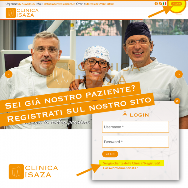 Sei già nostro paziente? Registrati sul nostro sito!: Social-Registrazione